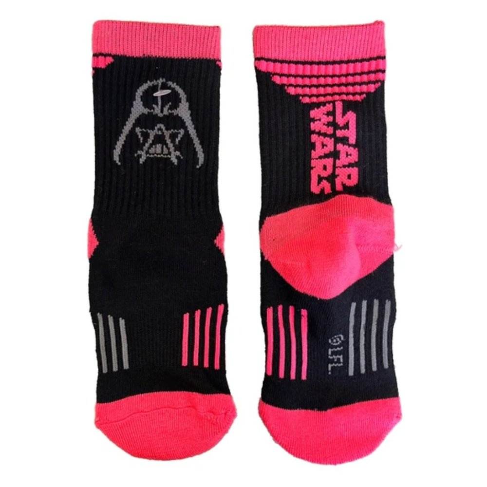 Star Wars Darth Vader Youth Crew Socks  Black & Pink  NWT